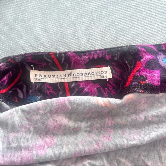 Peruvian Connection Oversized Floral Jersey Knit Caftan XS - Picture 5 of 7